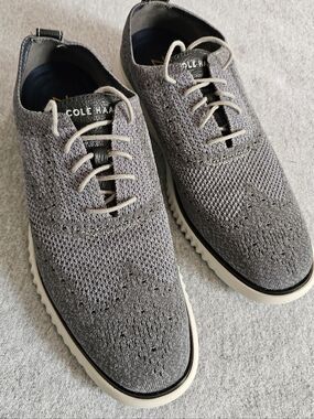 Cole Haan Gray Knit Wingtip Derby Sneakers